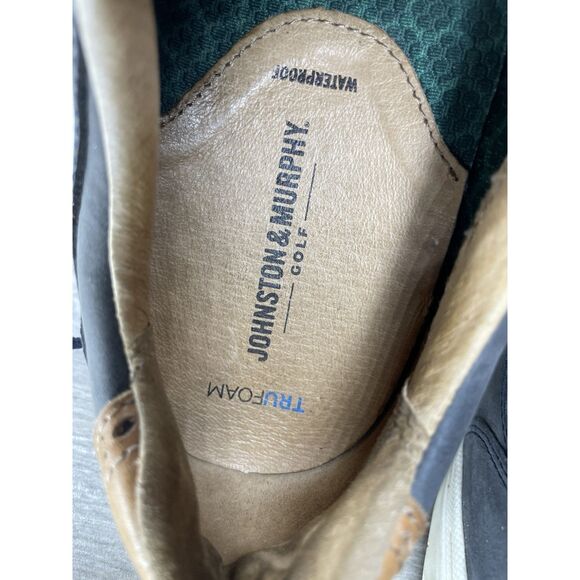 JOHNSTON & Murphy 258459 MCGUFFEY NAVY LEATHER Lace GOLF SHOES Men Sz 9M US/42EU - Picture 12 of 16